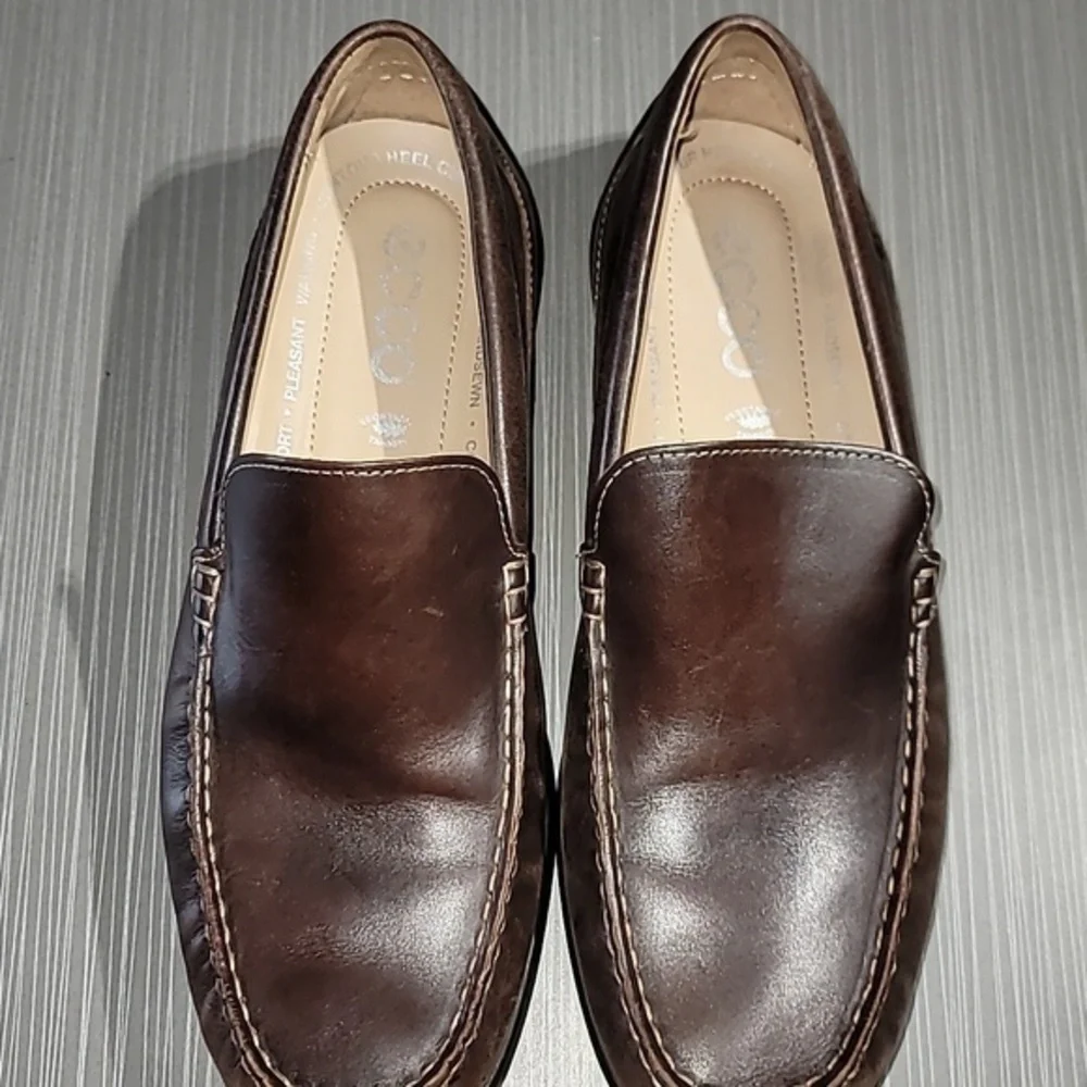ECCO Classic‎ Moc 2.0 Dark Brown Leather Loafers Men's 43 (9.5) NWOT Condition